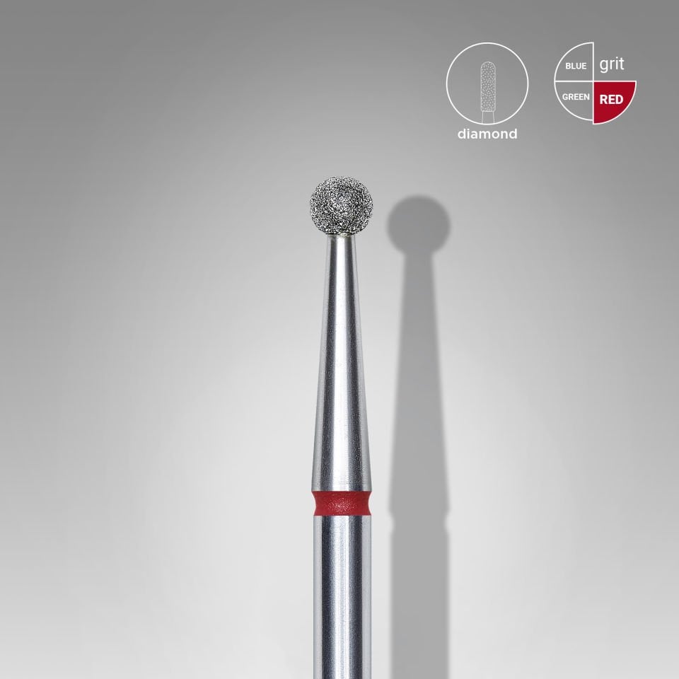 Elmas Küre Freze, Kırmızı, Çap 2,5 mm