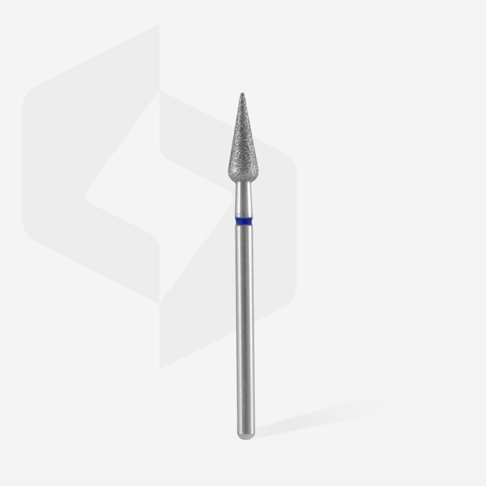 Elmas Sivri Armut Freze, Mavi, Çap 4 mm, Çalışma Kısmı 12 mm