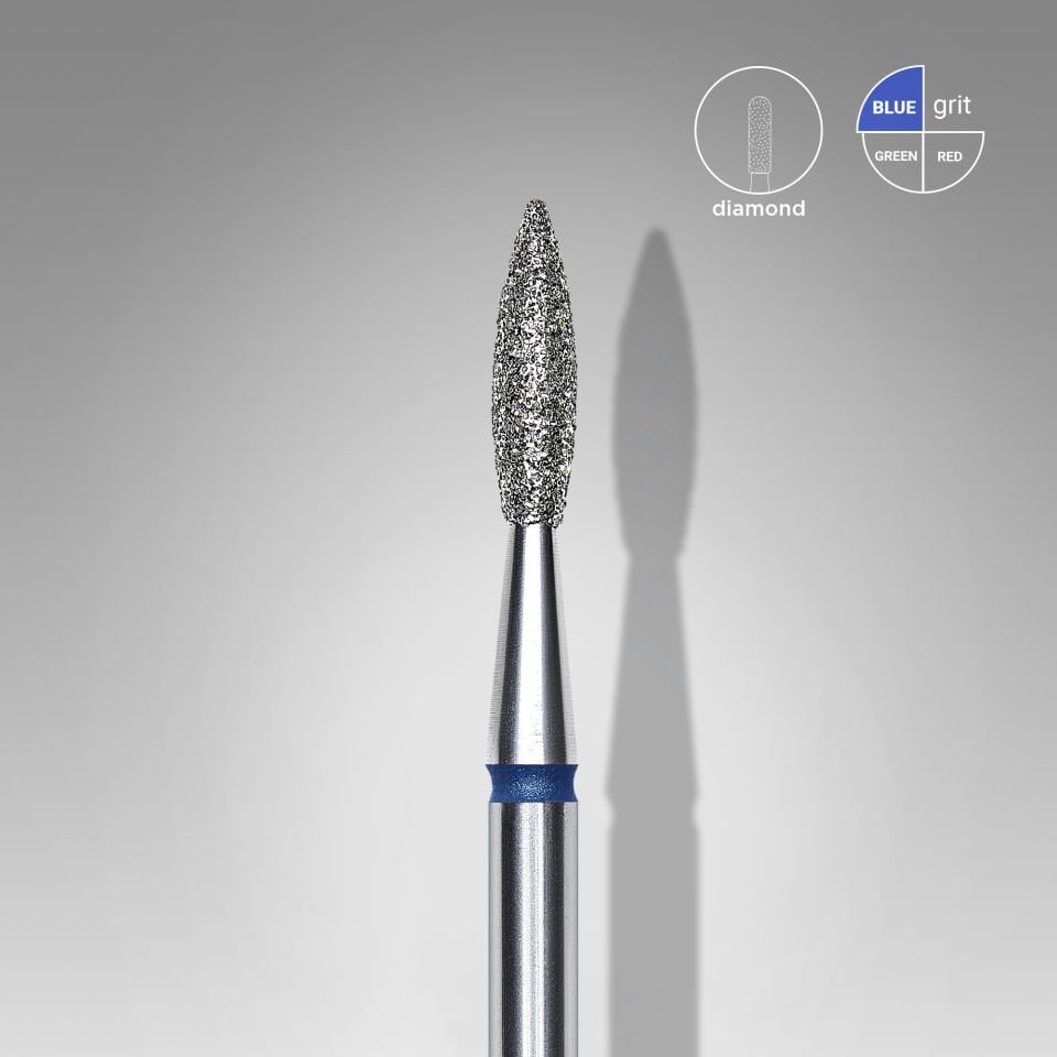 Elmas Sivri Alev Freze, Mavi, Çap 2,1 mm, Çalışma Kısmı 8 mm