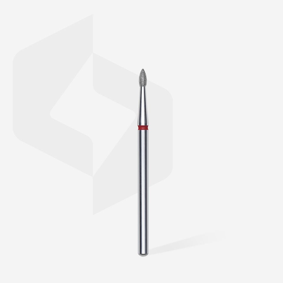 Elmas Sivri tomurcuk freze ucu, Kırmızı, Çap 1,8 mm, Çalışma Kısmı 4 mm