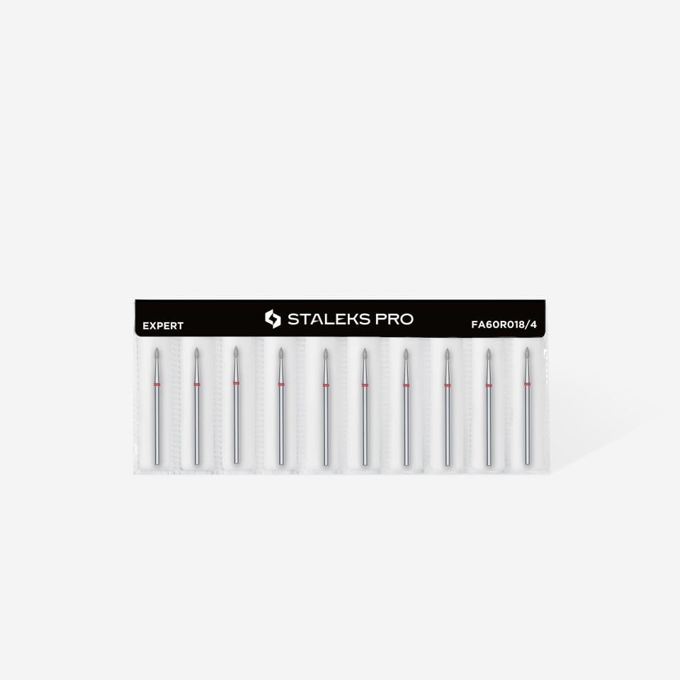 Elmas Sivri tomurcuk freze ucu, Kırmızı, Çap 1,8 mm, Çalışma Kısmı 4 mm