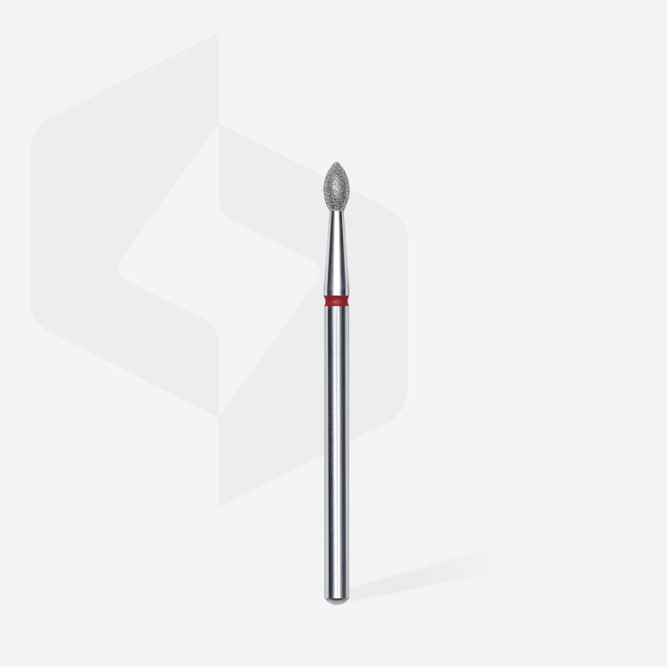 Elmas Sivri tomurcuk freze ucu, Kırmızı, Çap 2,5 mm, Çalışma Kısmı 4,5 mm