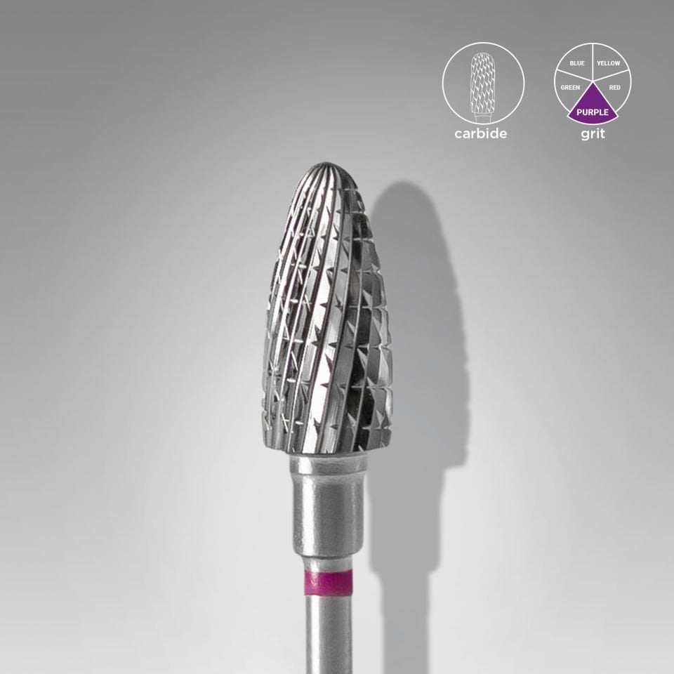 Sert Alaşım Mısır Freze, Mor, Çap 6 mm / Çalışma Kısmı 14 mm