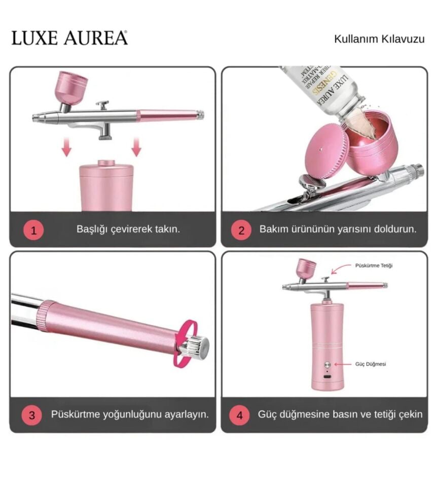 Ombre Makinesi Şarjlı Airbrush Tırnak Dövme ve Vücut Süsleme
