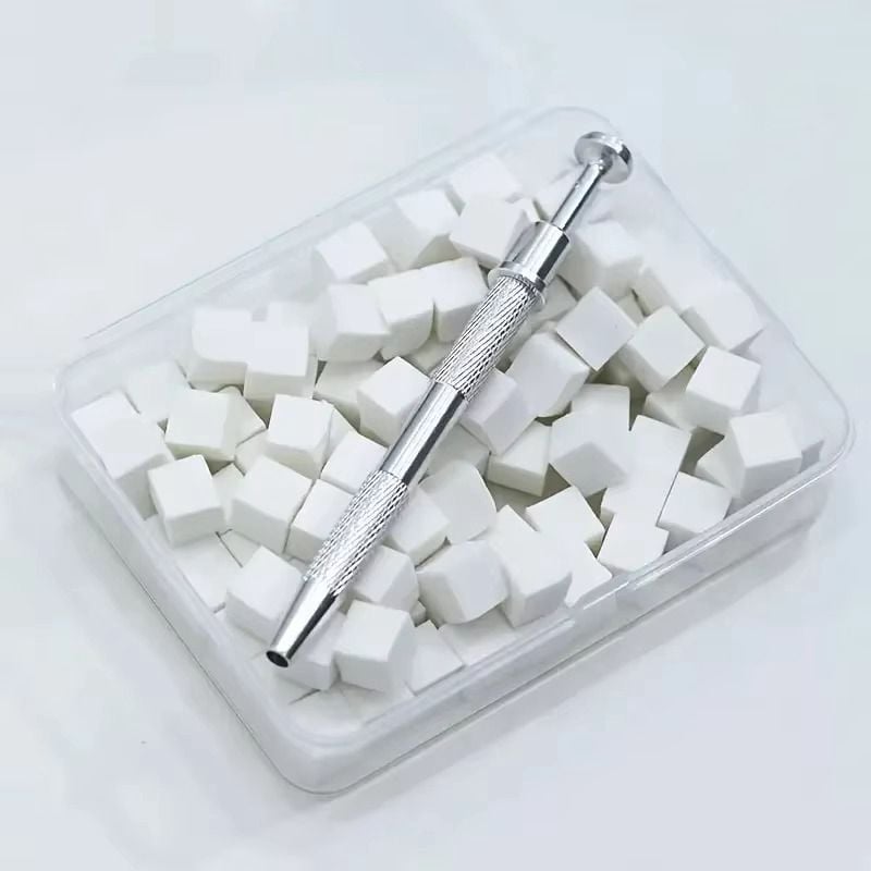 100 Adet Yedek Sünger Metal Tutuculu Nail Art Ombre Süngeri Seti