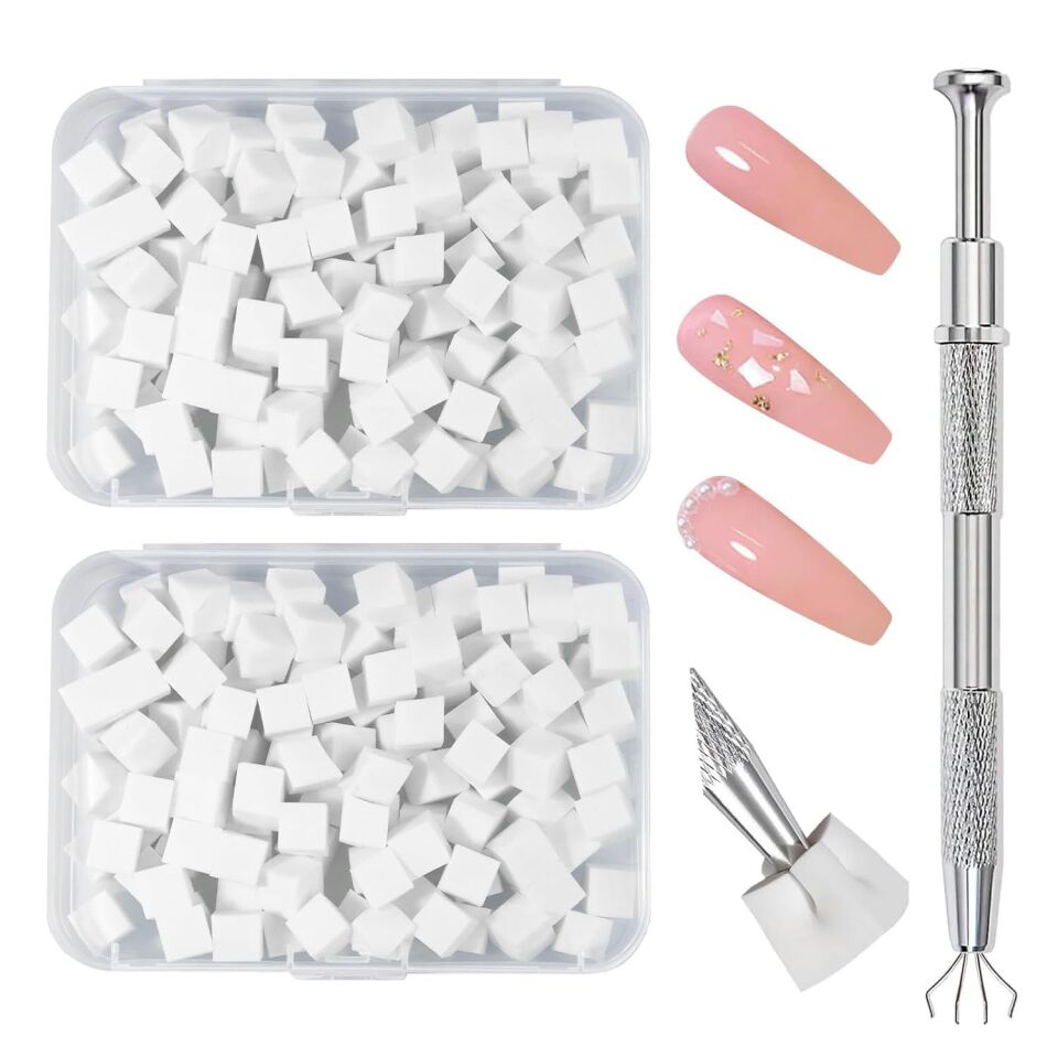 200 Adet Yedek Sünger Metal Tutuculu Nail Art Ombre Süngeri Seti