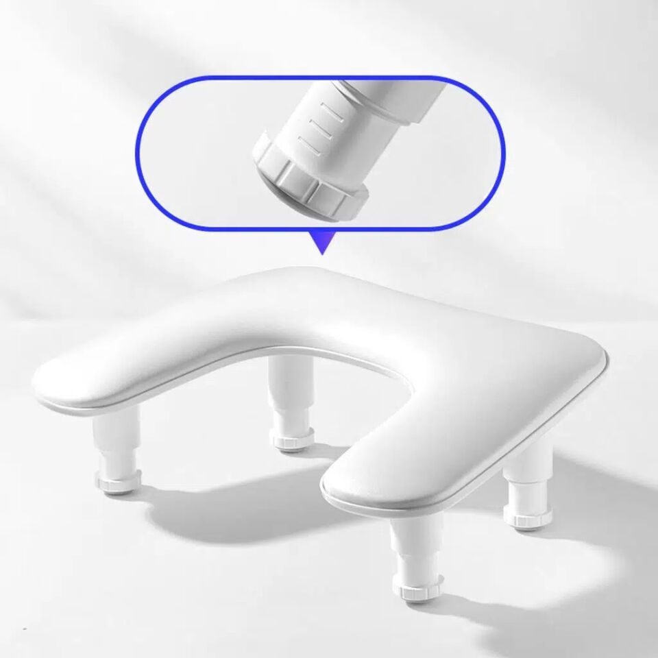 Oval U Tipi Telefon Standlı Ergonomik Manikür Sehpası Beyaz Manikür Kol Desteği U2W