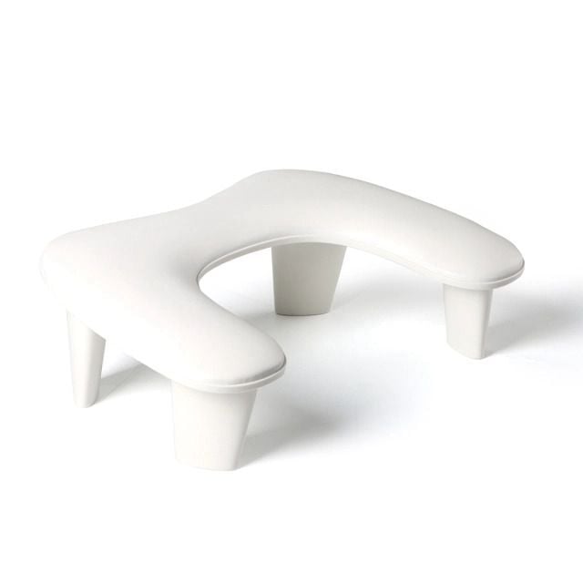 Oval U Tipi Telefon Standlı Ergonomik Manikür Sehpası Beyaz Manikür Kol Desteği U2W