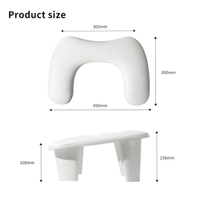 Oval U Tipi Telefon Standlı Ergonomik Manikür Sehpası Pembe Manikür Kol Desteği U2P