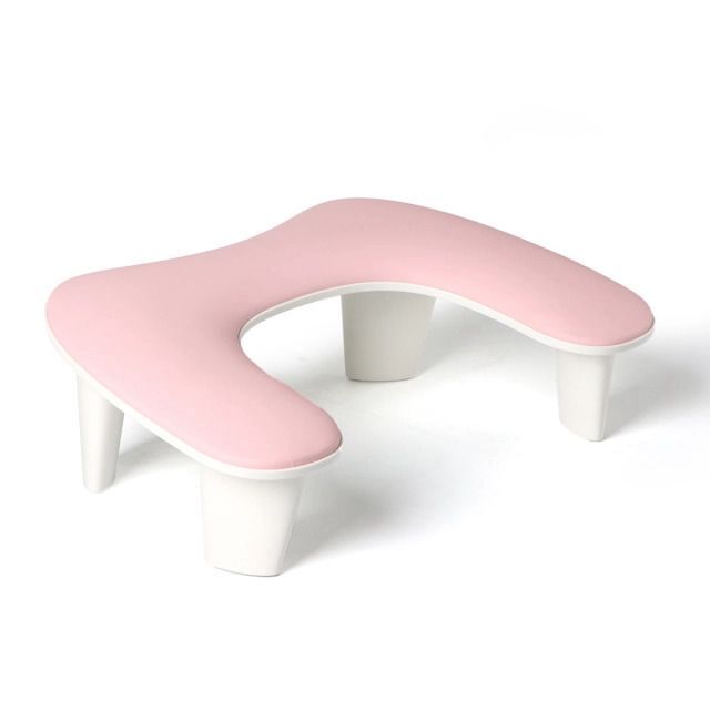 Oval U Tipi Telefon Standlı Ergonomik Manikür Sehpası Pembe Manikür Kol Desteği U2P