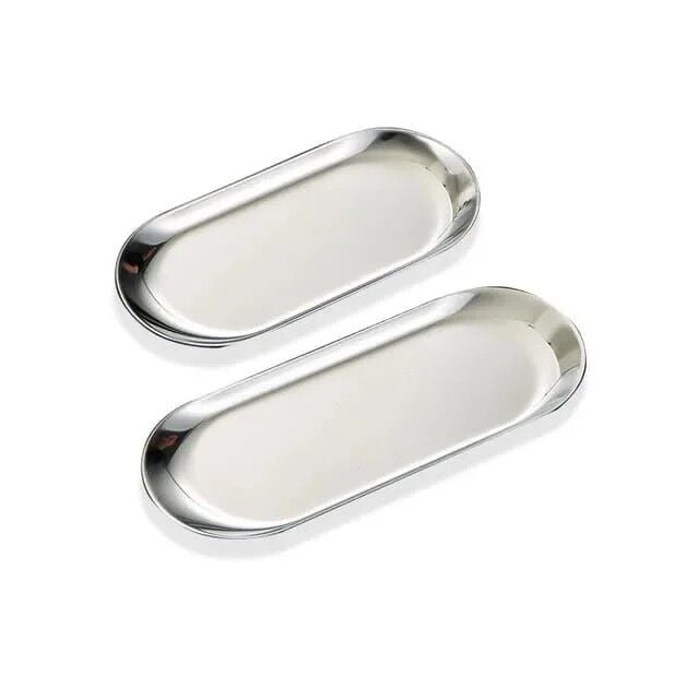 Çelik Alet Tepsisi 2'li - Gümüş Renk