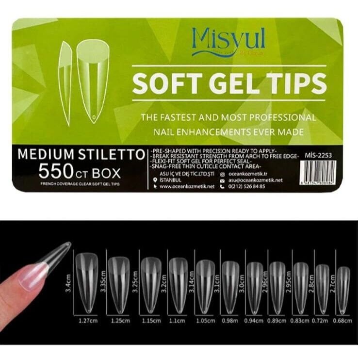 SOFT JEL TIPS MEDIUM STILETTO 550LI
