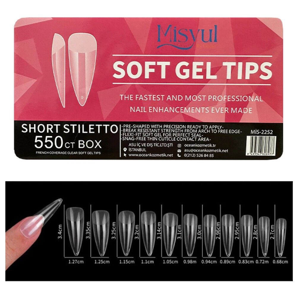 SOFT JEL TIPS SHORT STILETTO 550LI