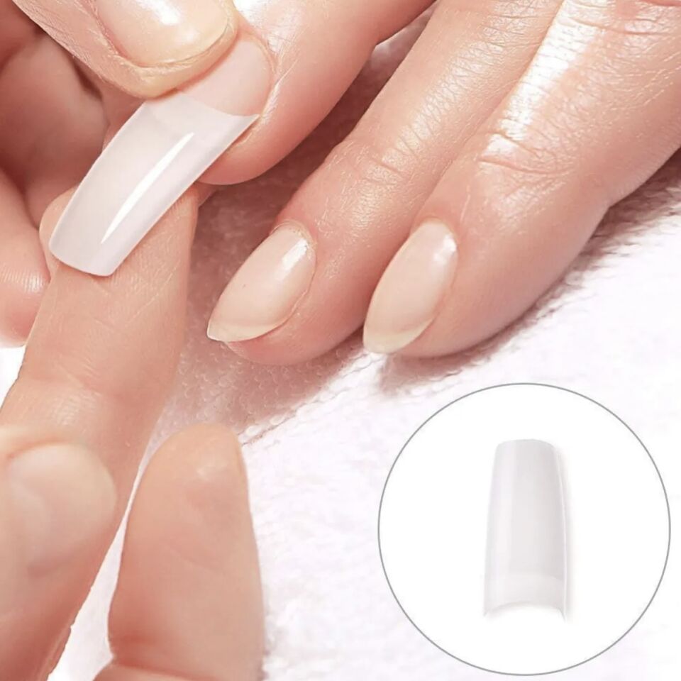 No:6 Yarım Ay Tips 200'lü Protez Tırnak Tek Numara Kemik Tips