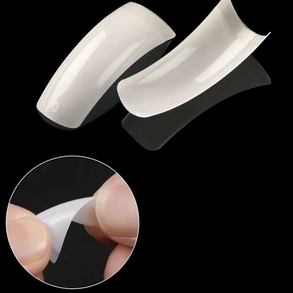 No:7 Yarım Ay Tips 200'lü Protez Tırnak Tek Numara Kemik Tips