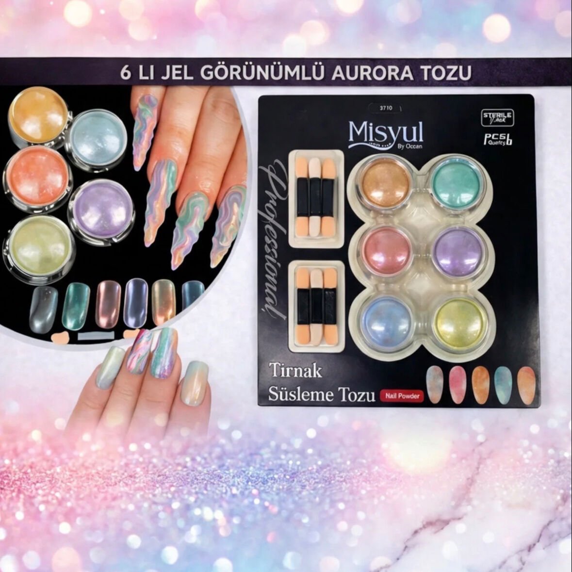 6'lı Jel Görünümlü Aurora toz mis-3710