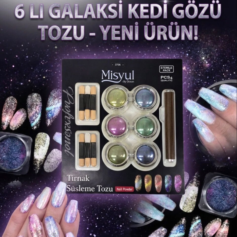 6'lı Galaksi Kedi Gözü Tozu mis-3706