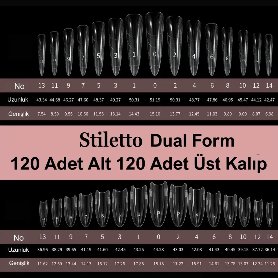 Sandwıch Üst Form Tips Stiletto Model