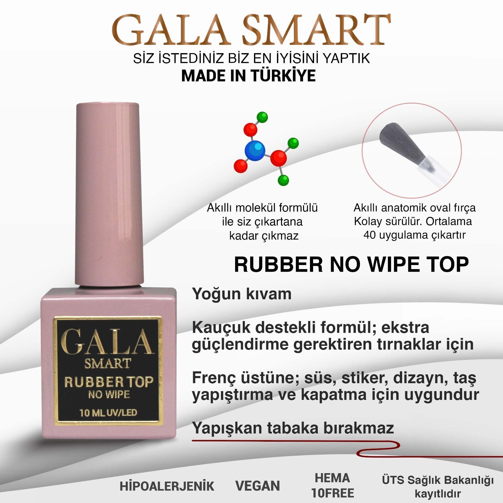 GALA SMART RUBBER NO WİPE TOP 10 ml