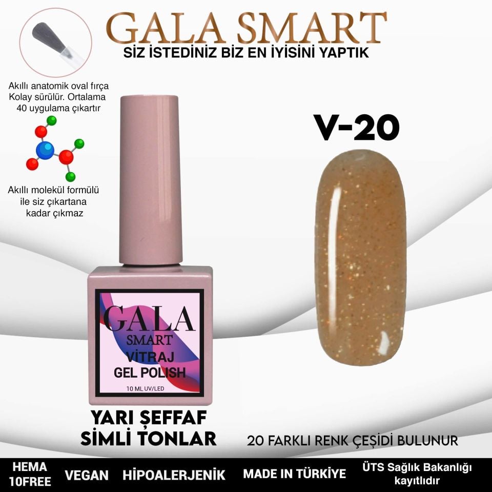GALA VİTRAJ (SİMLİ) KALICI OJE 10 ml V20