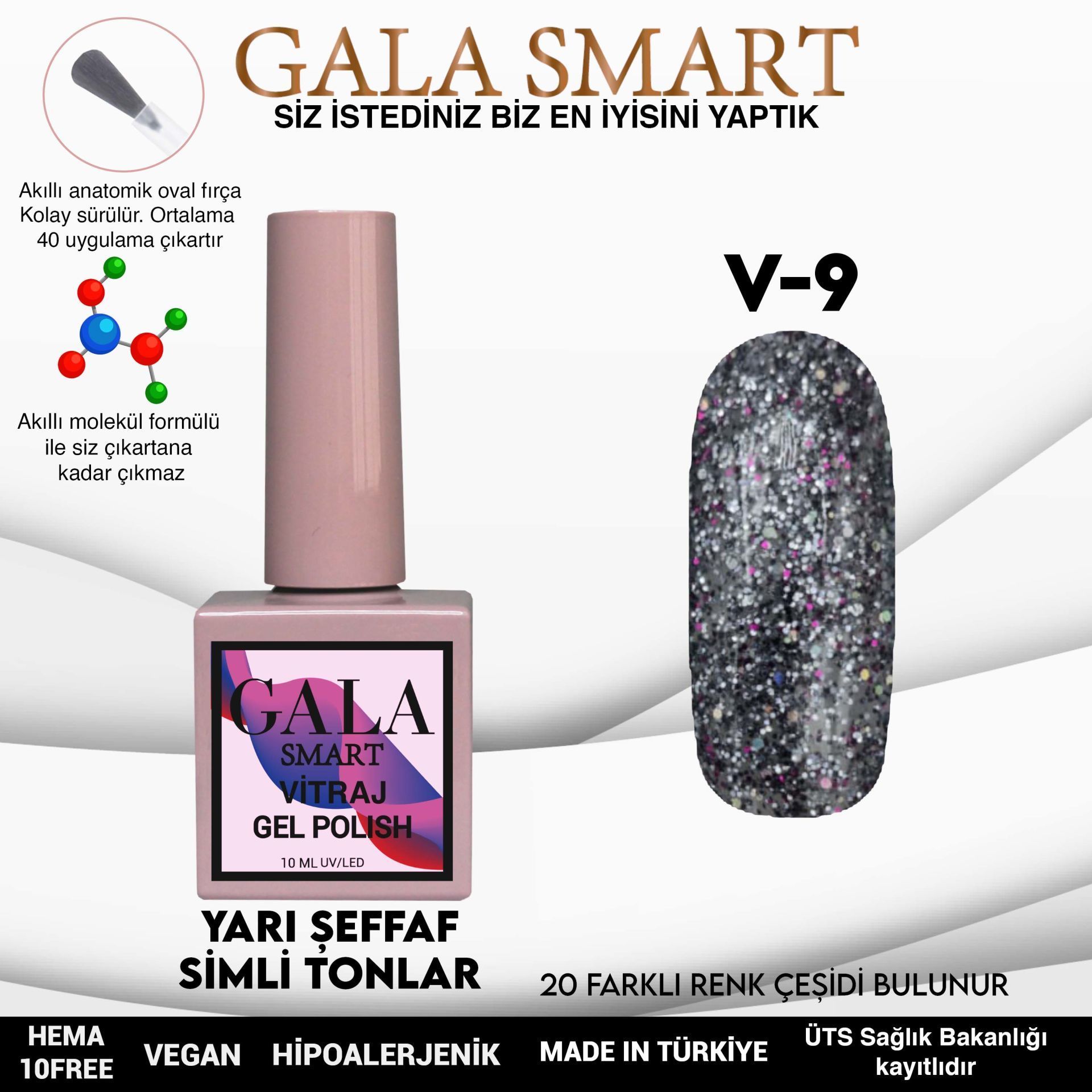 GALA VİTRAJ (SİMLİ) KALICI OJE 10 ml V9