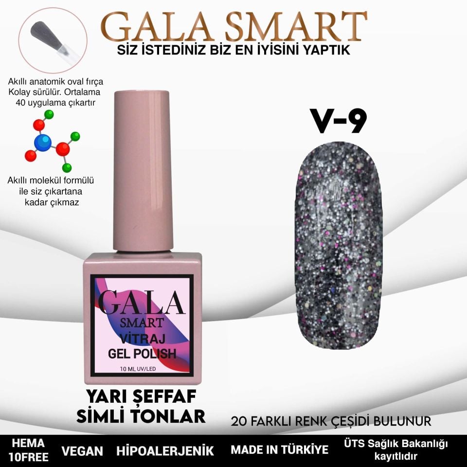 GALA VİTRAJ (SİMLİ) KALICI OJE 10 ml V9