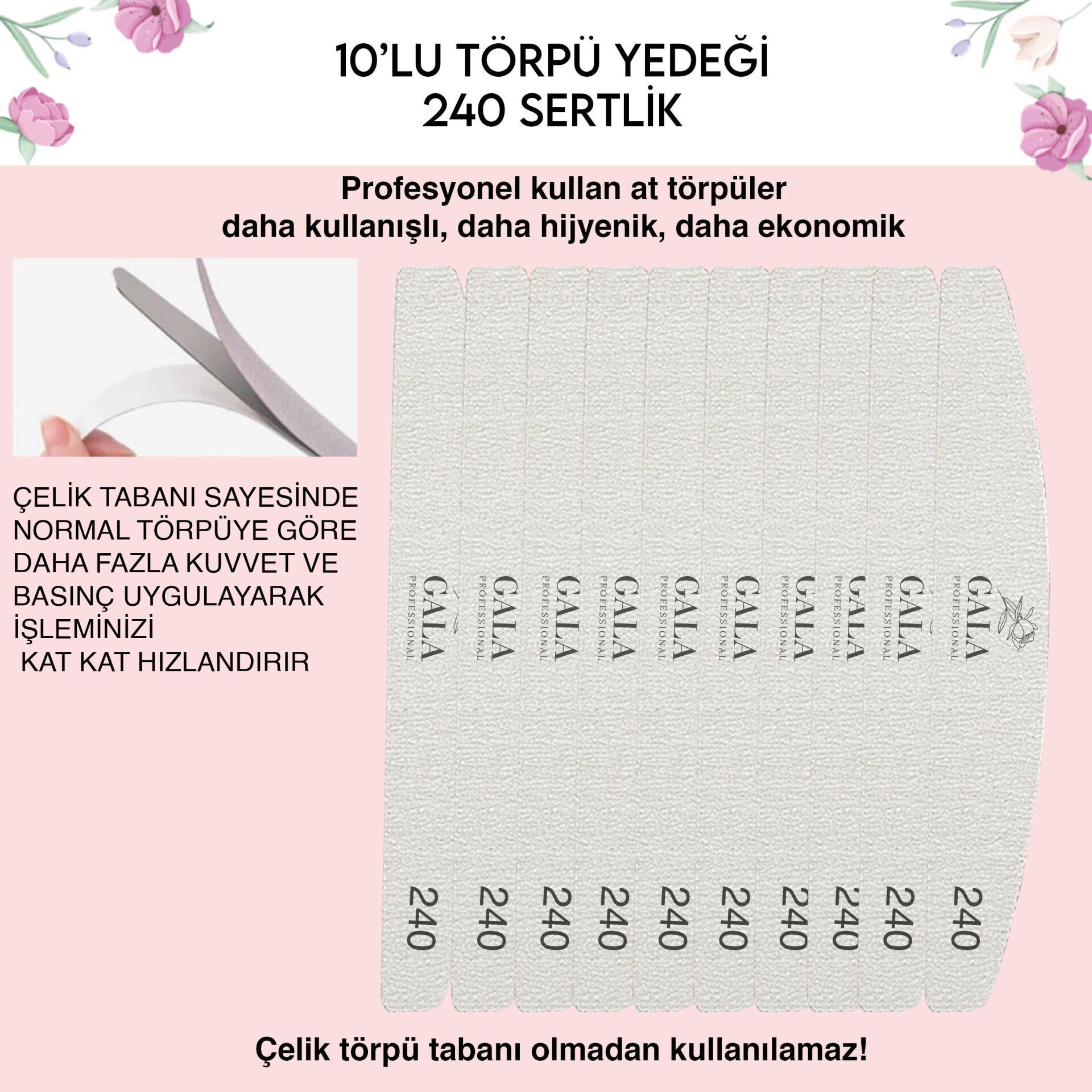 10 LU YEDEK TÖRPÜ - KIVRIMLI MODEL UYUMLU - 240 SERTLİK