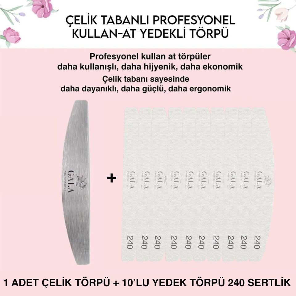 KIVRIMLI ÇELİK TABAN + 10 LU YEDEK (240 SERTLİK)