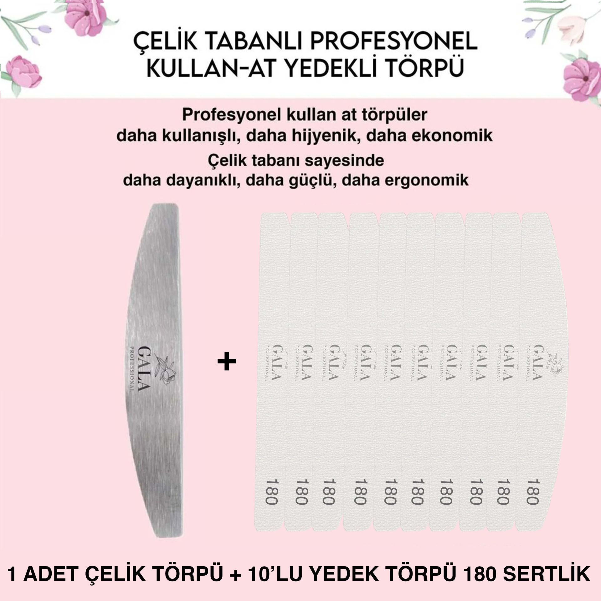 KIVRIMLI ÇELİK TABAN + 10 LU YEDEK (180 SERTLİK)