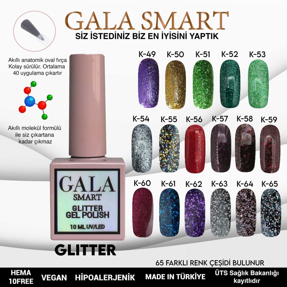 GALA GLITTER KALICI OJE 10ml K62