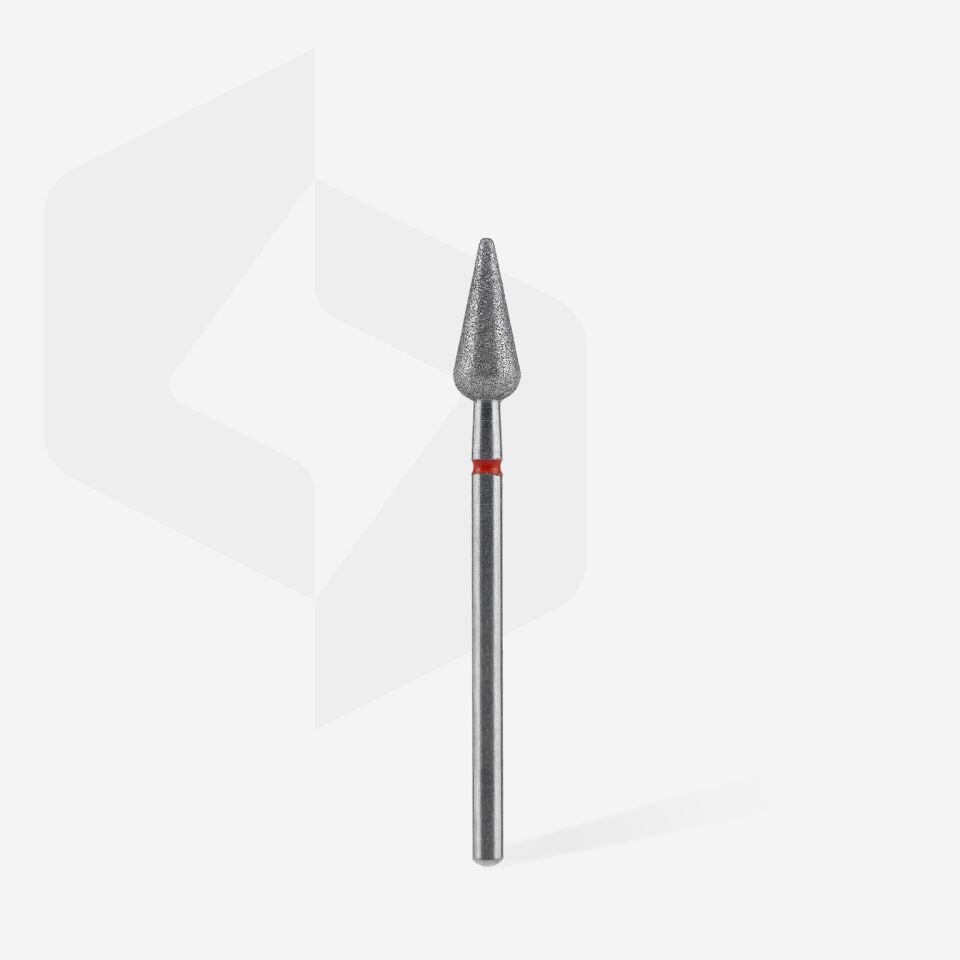 STALEKS EXPERT Elmas freze sivri armut kırmızı, çap 5 mm, çalışma kısmı 12 mm