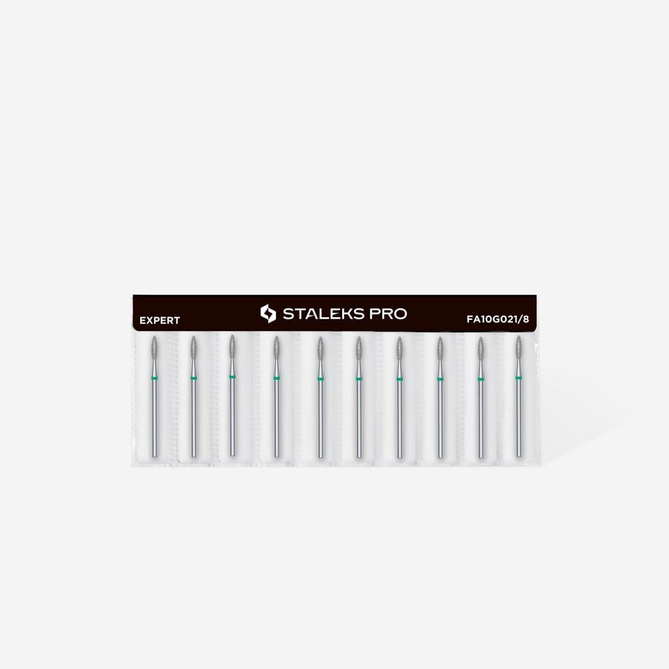 STALEKS EXPERT Elmas freze ''alev'' yeşil, çap 2,1 mm, çalışma kısmı 8 mm