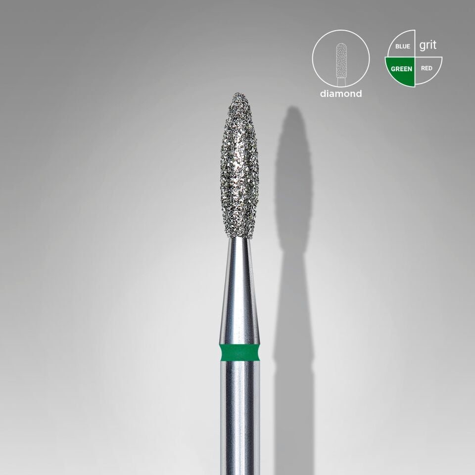 STALEKS EXPERT Elmas freze ''alev'' yeşil, çap 2,1 mm, çalışma kısmı 8 mm