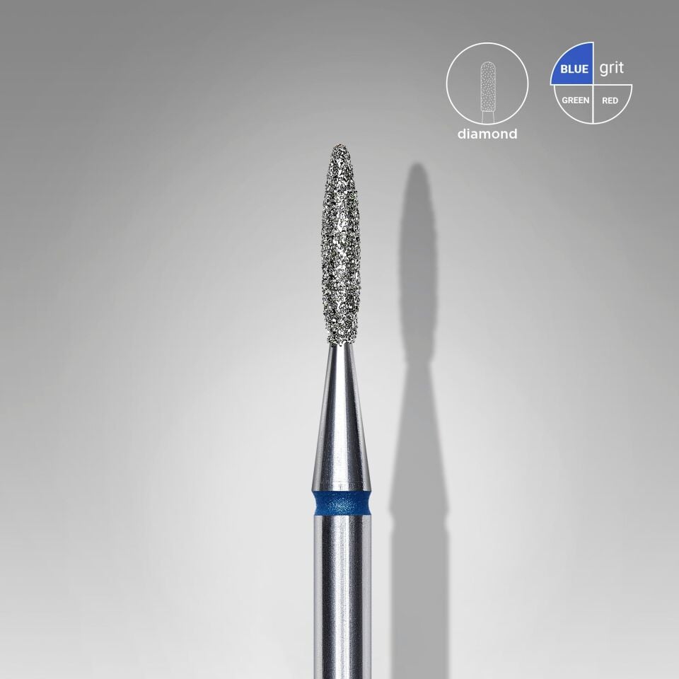 STALEKS EXPERT Elmas frez, sivri alev mavi, çap 1,6 mm, çalışma kısmı 8 mm