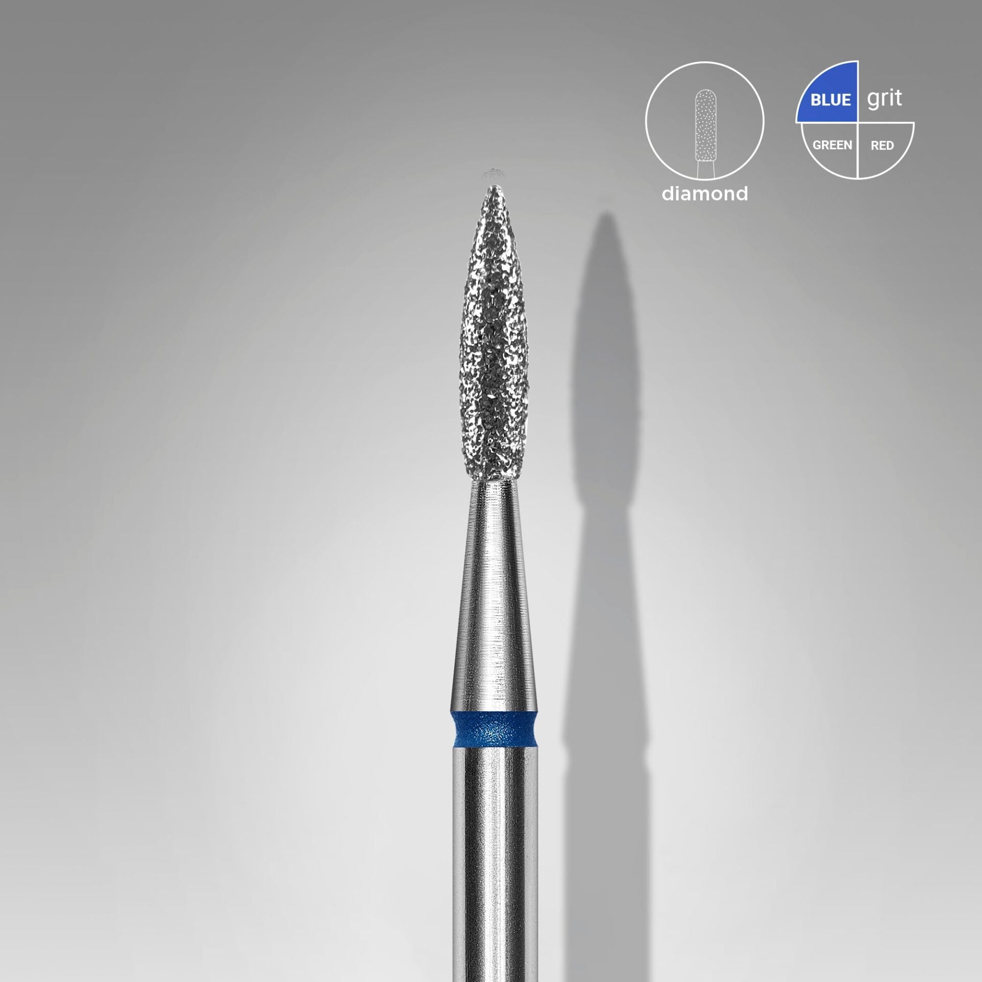 STALEKS EXPERT Elmas freze sivri alev mavi, çap 1,8 mm, çalışma kısmı 8 mm