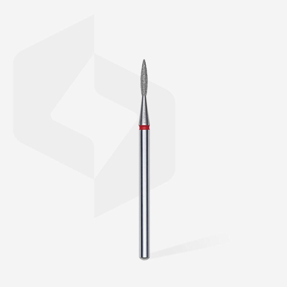 STALEKS EXPERT Elmas freze sivri alev kırmızı, çap 1,6 mm, çalışma kısmı 8 mm
