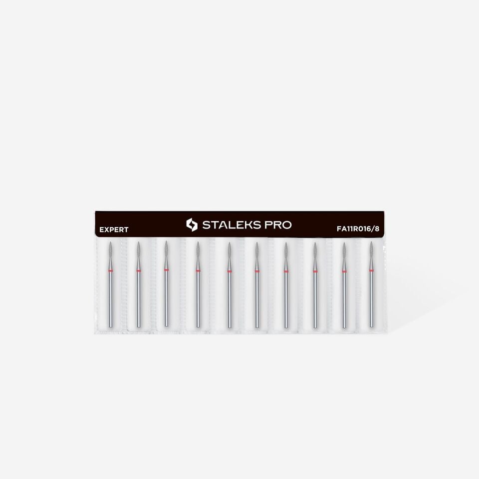 STALEKS EXPERT Elmas freze sivri alev kırmızı, çap 1,6 mm, çalışma kısmı 8 mm