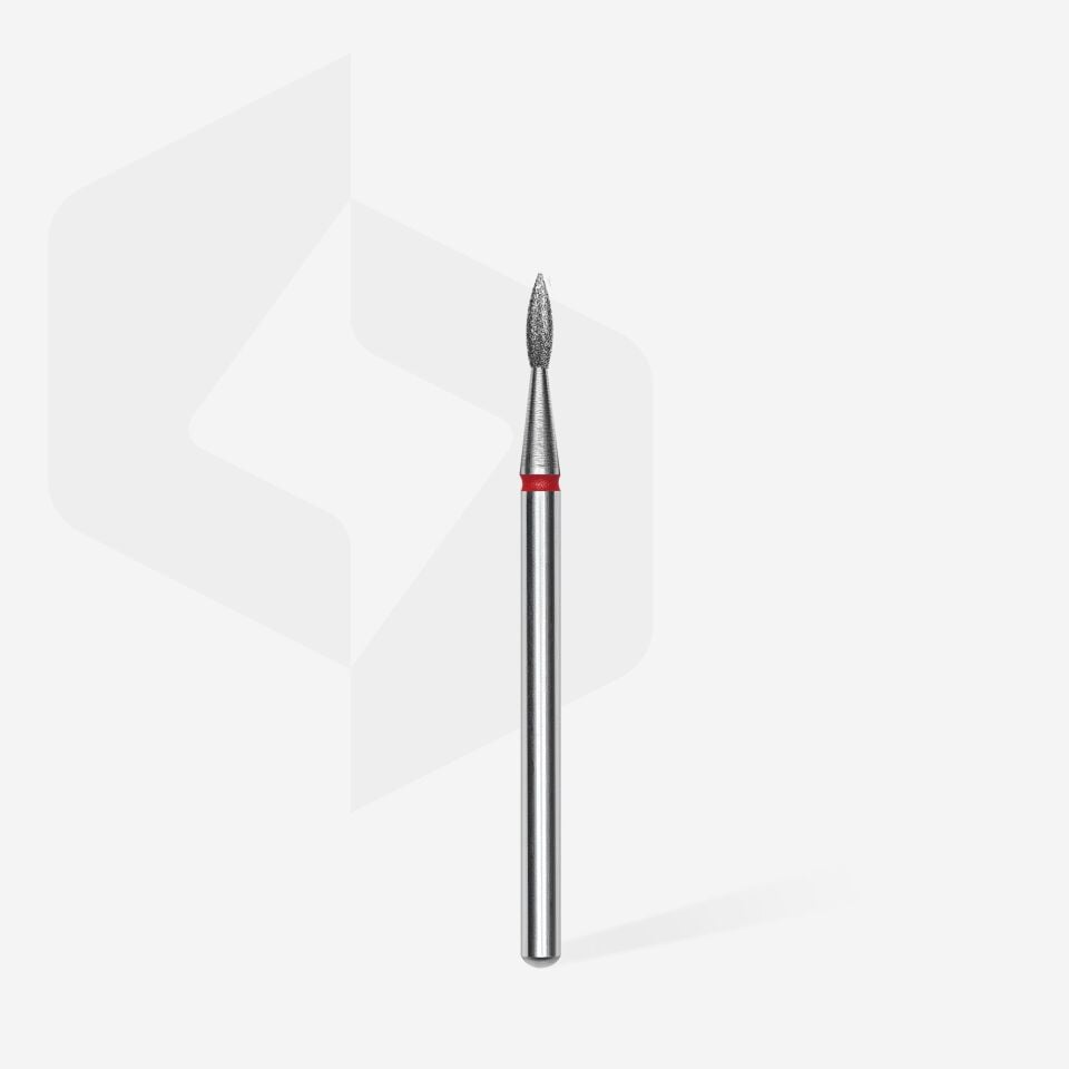 STALEKS EXPERT Elmas freze sivri alev kırmızı, çap 1,8 mm, çalışma kısmı 8 mm
