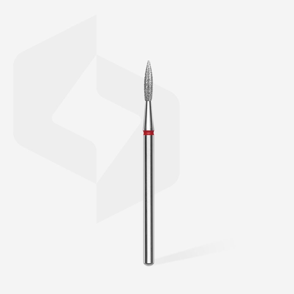 STALEKS EXPERT Elmas freze sivri alev kırmızı, çap 2,3 mm, çalışma kısmı 8 mm