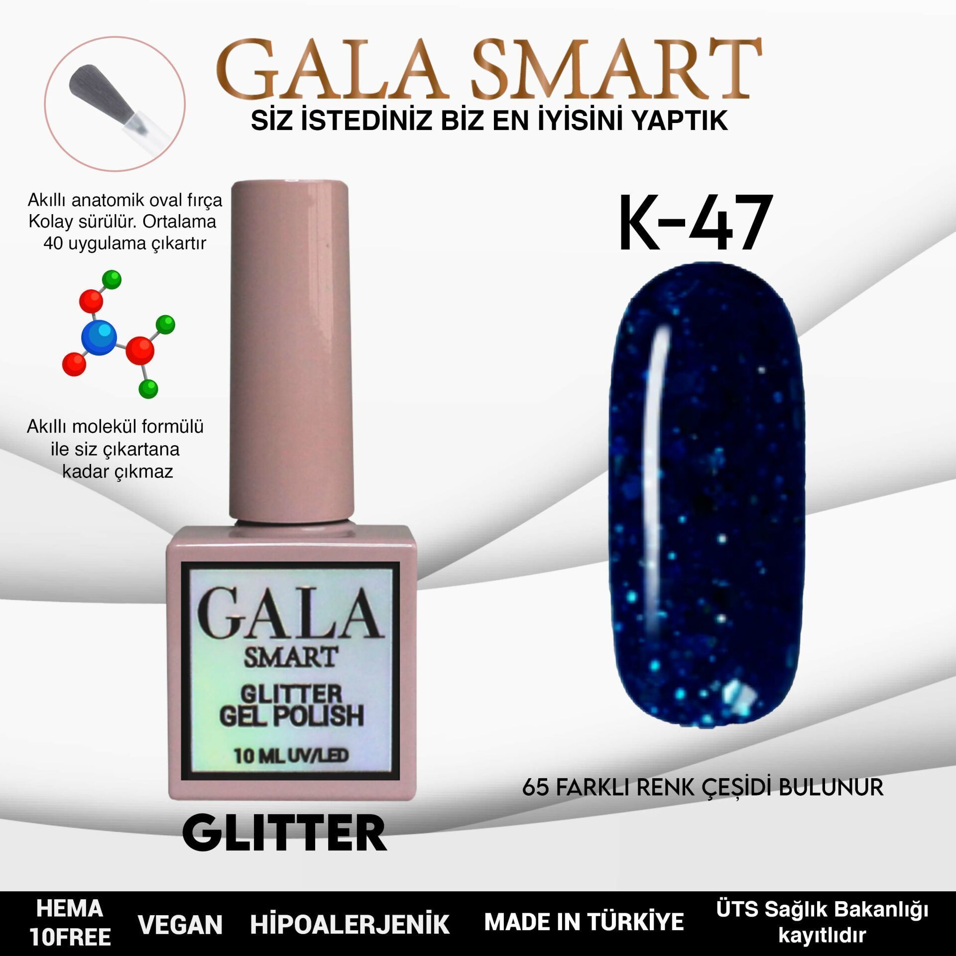 GALA GLITTER KALICI OJE 10ml K47