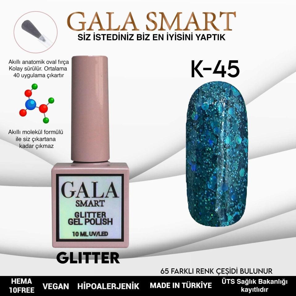GALA GLITTER KALICI OJE 10ml K45