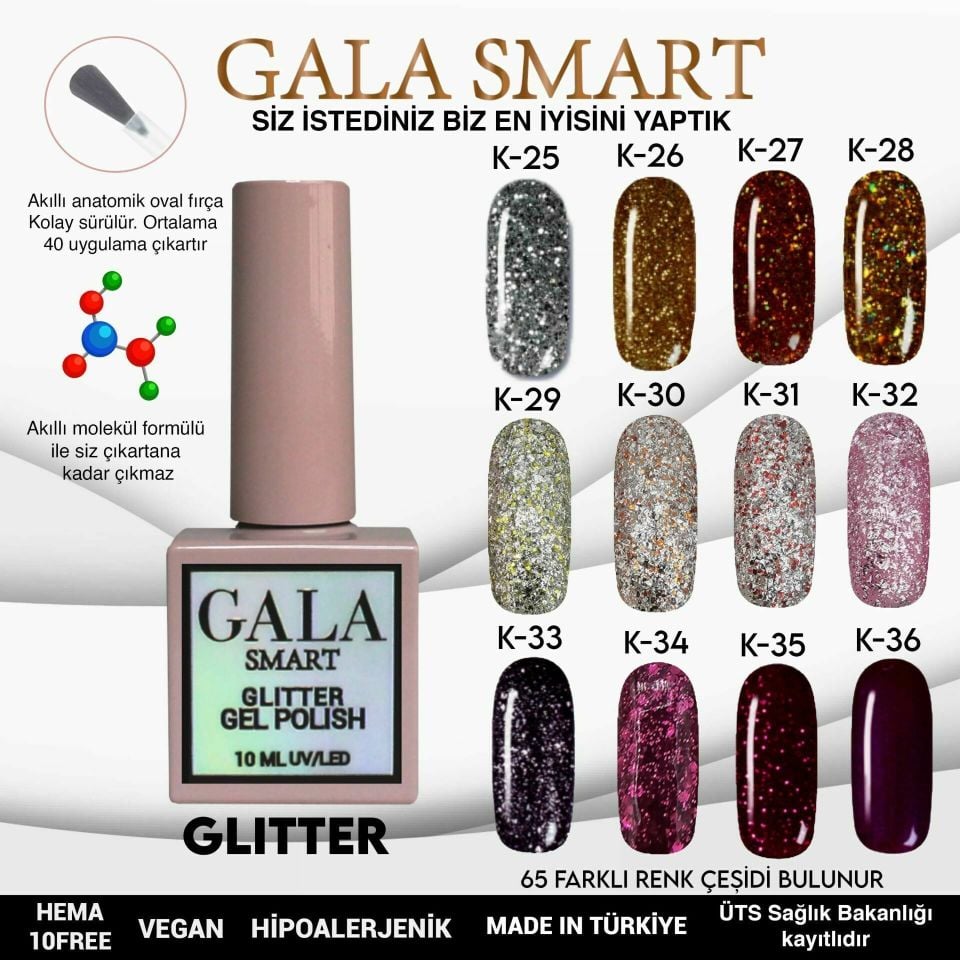 GALA GLITTER KALICI OJE 10ml K32