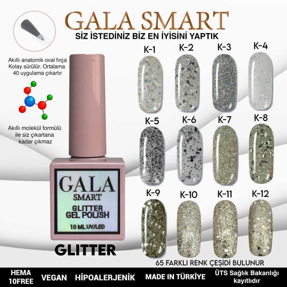 GALA GLITTER KALICI OJE 10ml K9