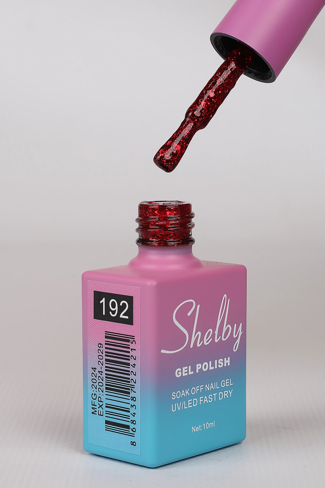 SHELBY 10 ML. A192 IŞILTILI KIRMIZI KALICI OJE