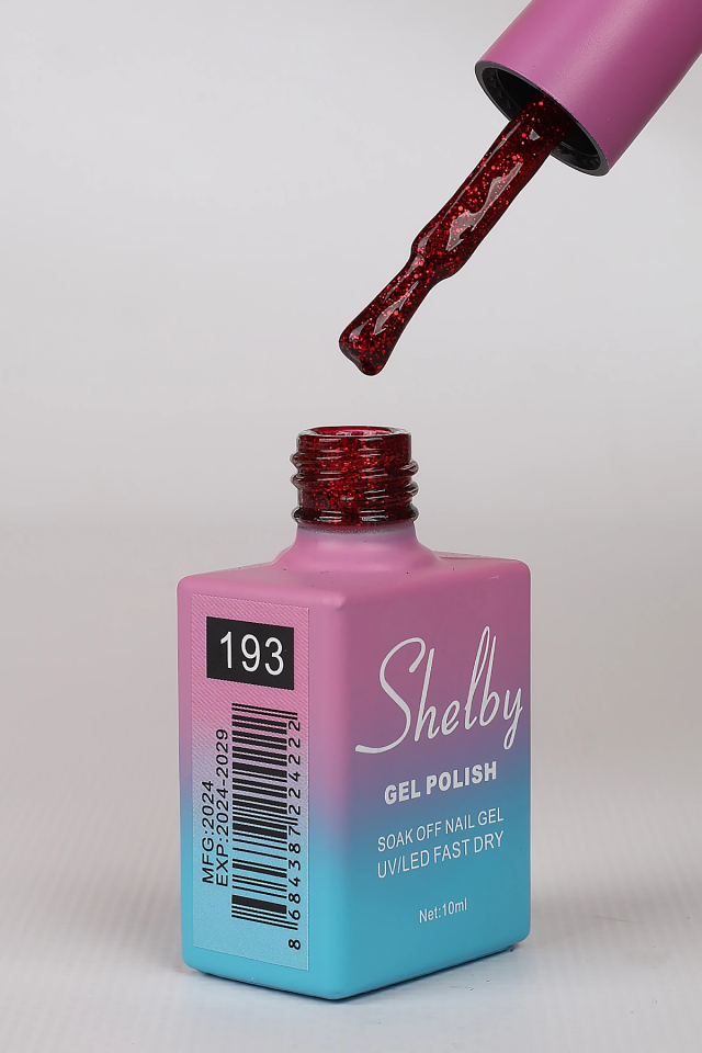 SHELBY 10 ML. A193 IŞILTILI KIRMIZI KALICI OJE