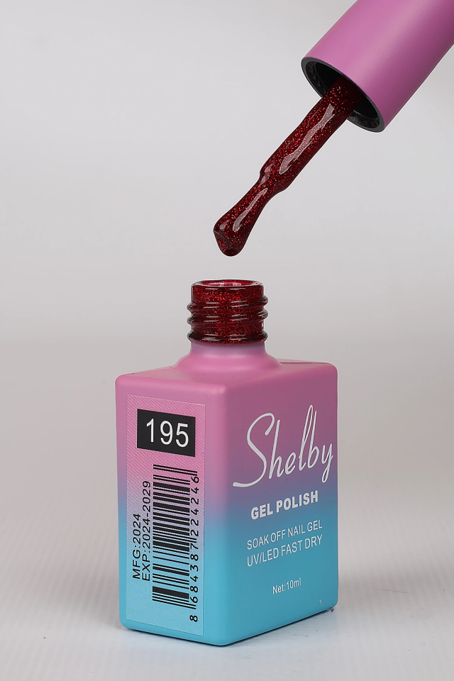 SHELBY 10 ML. A195 IŞILTILI KIRMIZI KALICI OJE