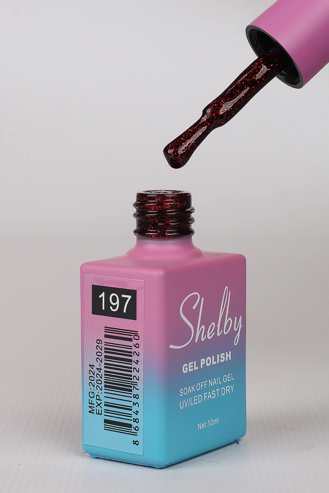 SHELBY 10 ML. A197 IŞILTILI KIRMIZI KALICI OJE