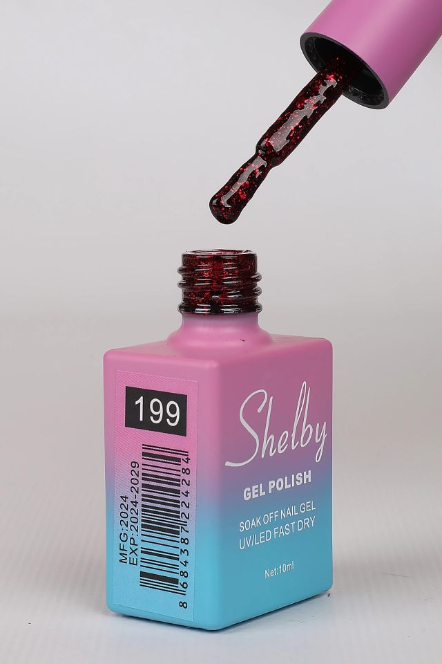 SHELBY 10 ML. A199 IŞILTILI KIRMIZI KALICI OJE