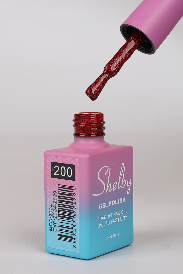 SHELBY 10 ML. A200 IŞILTILI KIRMIZI KALICI OJE