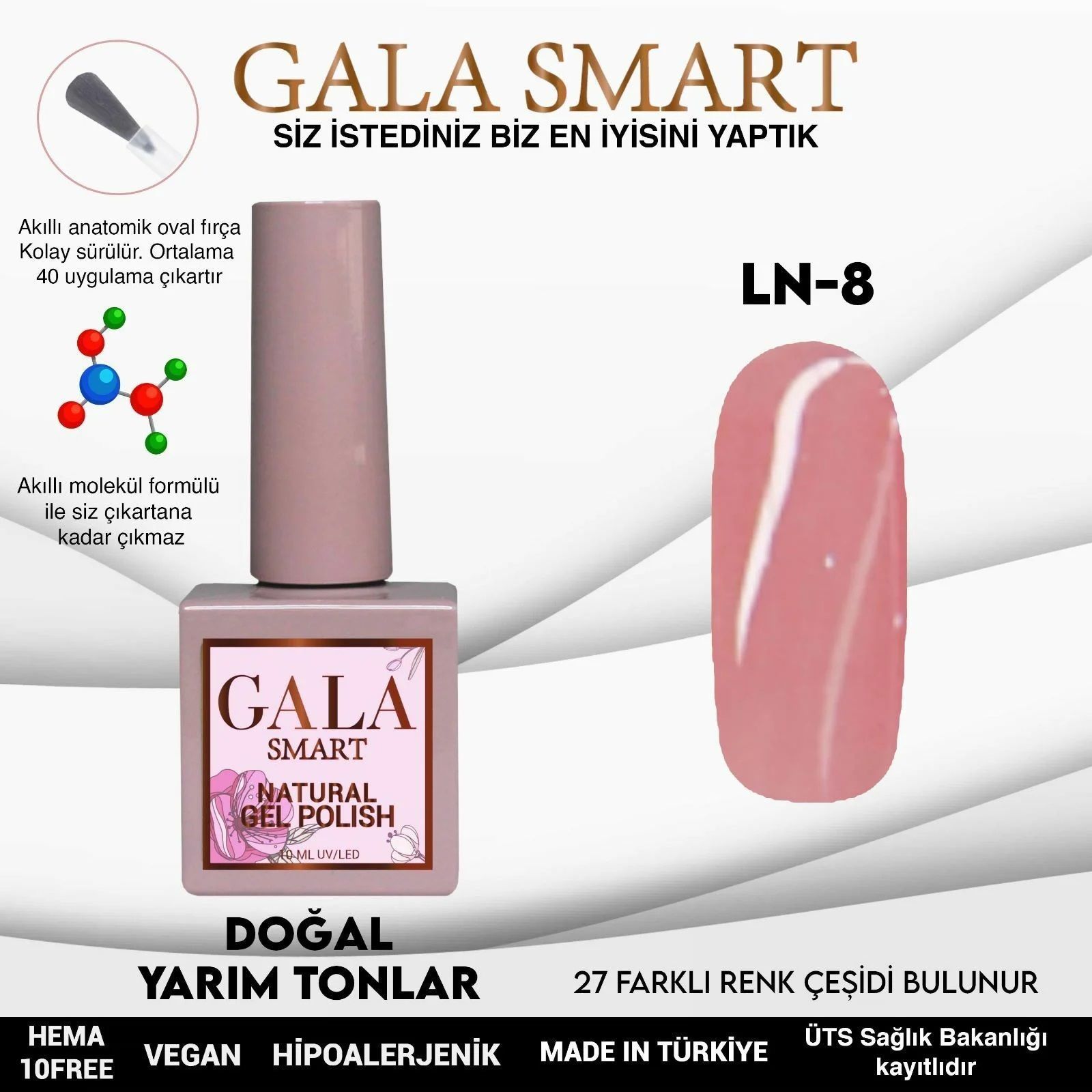 Gala Natural Kalıcı Oje 10 ml LN08